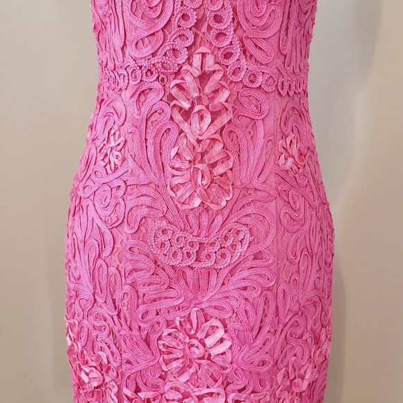 SUE WONG | GORGEOUS APPLIQUE COCKTAIL DRESS pink - Picture 6 of 16
